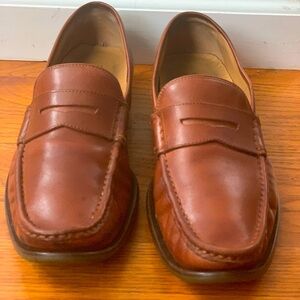 COLE HAAN TAN GRANDS SLIP ON PENNY LOAFERS ALL LEATHER